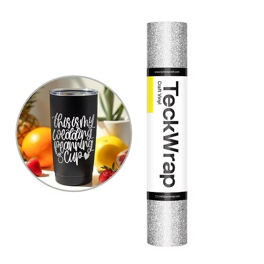 Teckwrap Sparkle Silver Adhesive Vinyl - 5ft