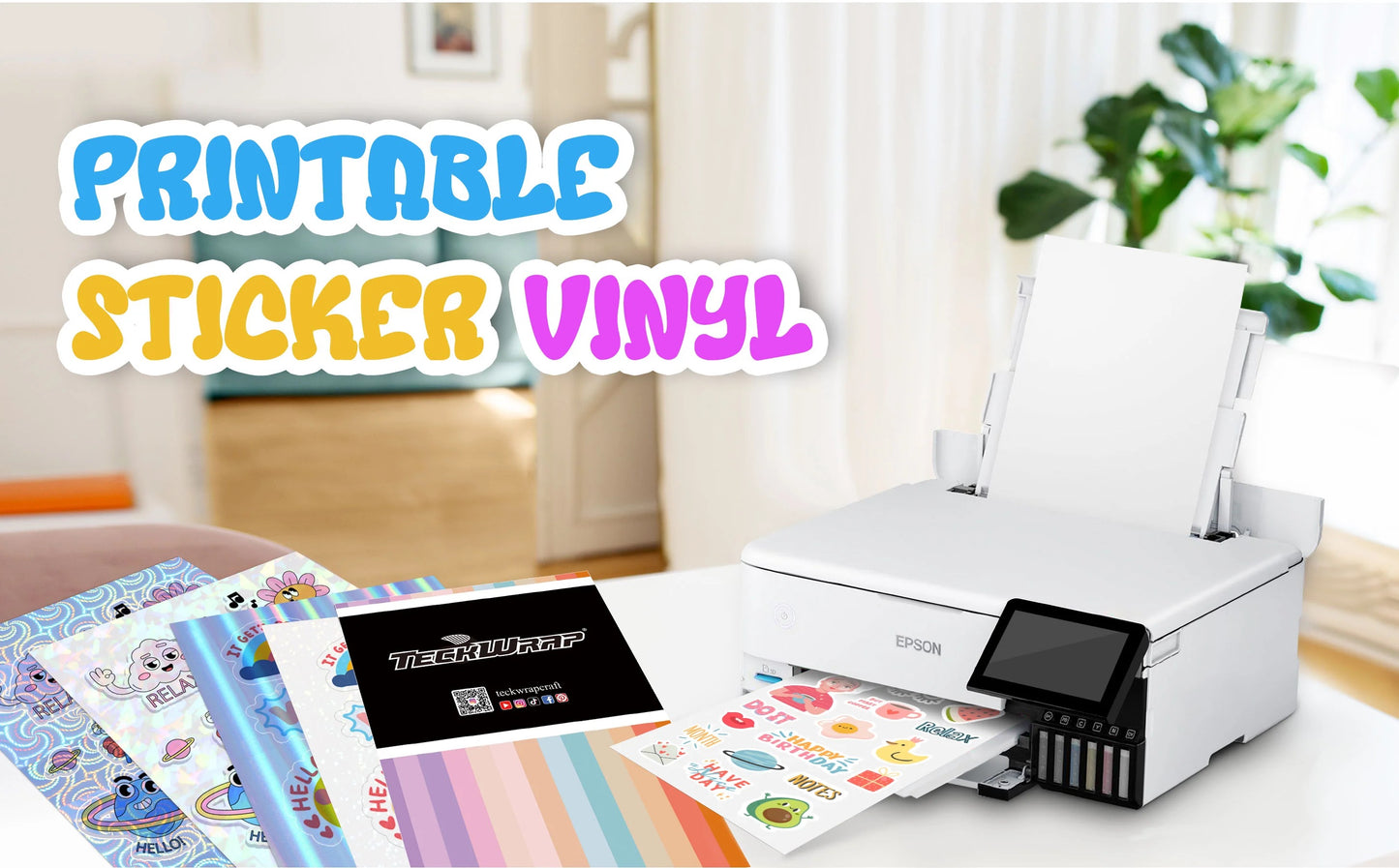 Teckwrap Glow In The Dark Inkjet Printable Sticker Vinyl - 8 sheets