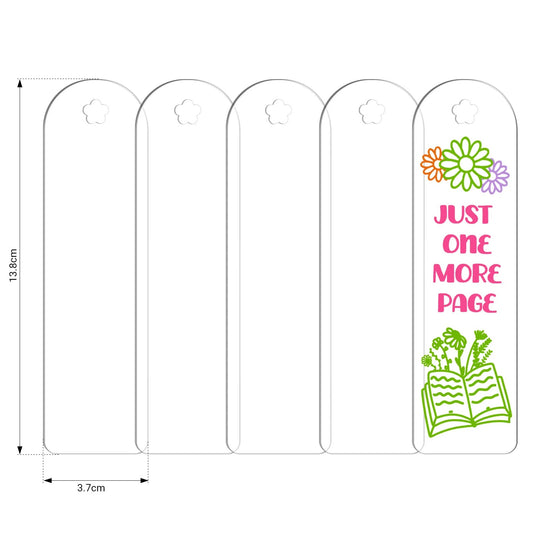 Teckwrap Acrylic Bookmark Blanks - Flower 5 pcs