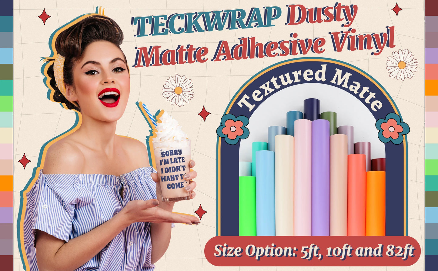 Teckwrap Matte Lime Adhesive Craft Vinyl - 5ft