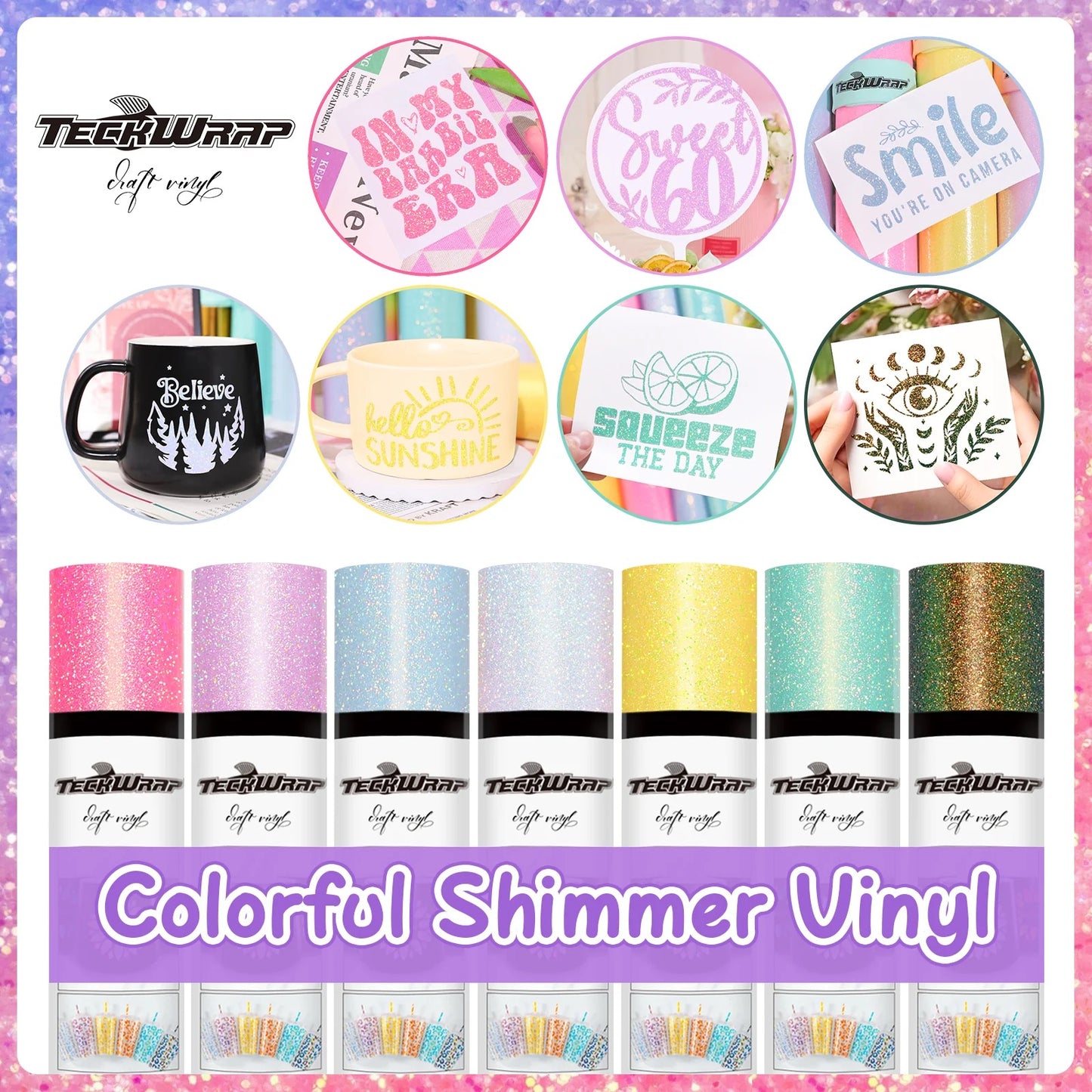 Teckwrap Colorful Shimmer Yellow Adhesive Vinyl - 5ft