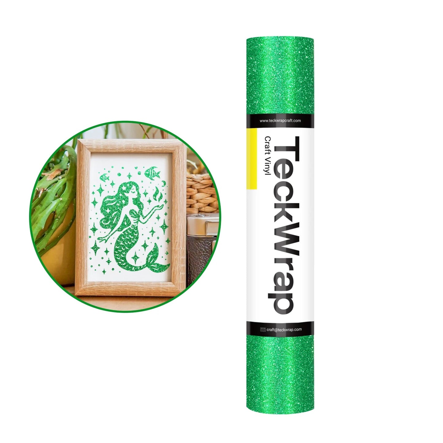 Teckwrap Green Burst Glitter Adhesive Vinyl - 5ft