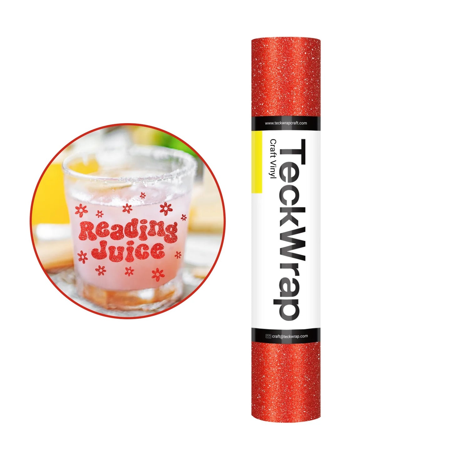 Teckwrap Red Burst Glitter Adhesive Vinyl - 5ft