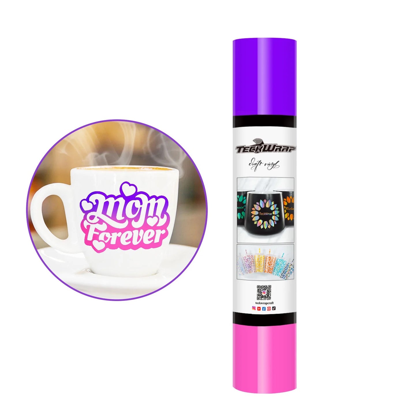 Teckwrap Purple to Pink Heat Colour Changing Adhesive Vinyl - 5ft