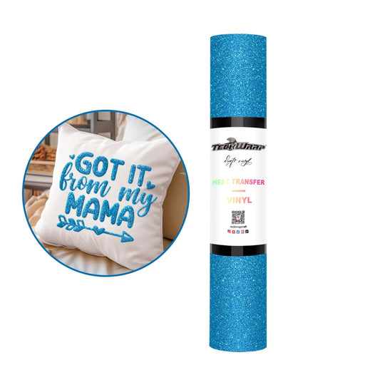 Teckwrap Glitter Piction Blue 3D Puff Heat Transfer Vinyl - 5ft