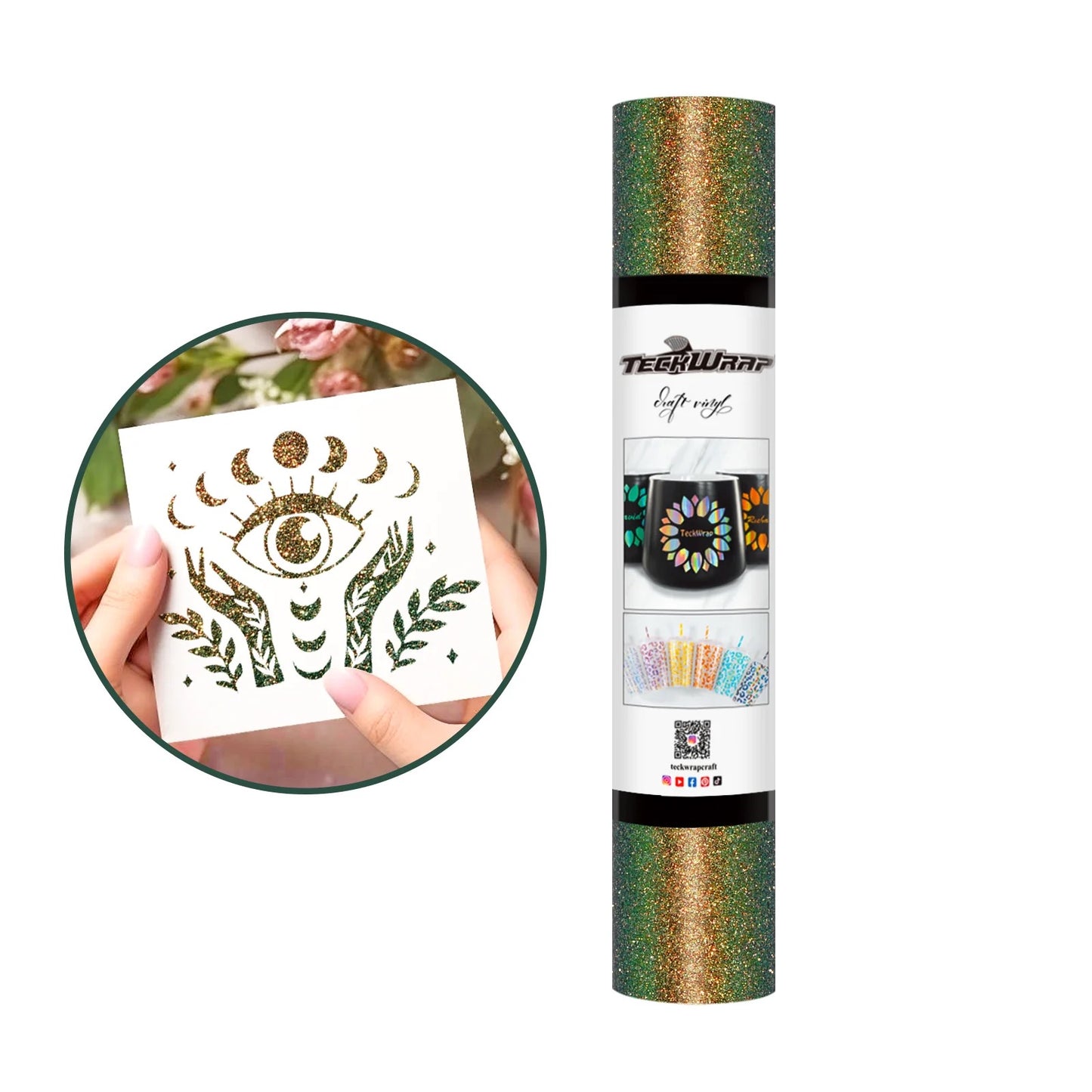 Teckwrap Colorful Shimmer Green Malachite Adhesive Vinyl - 5ft