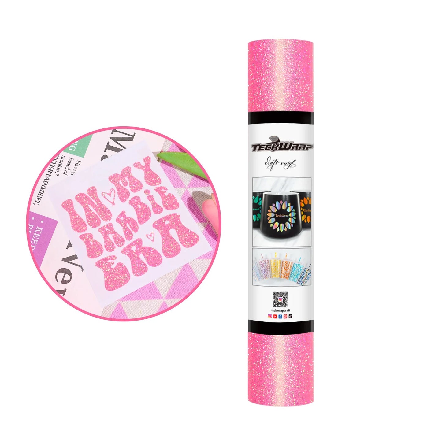 Teckwrap Colorful Shimmer Hot Pink Adhesive Vinyl - 5ft