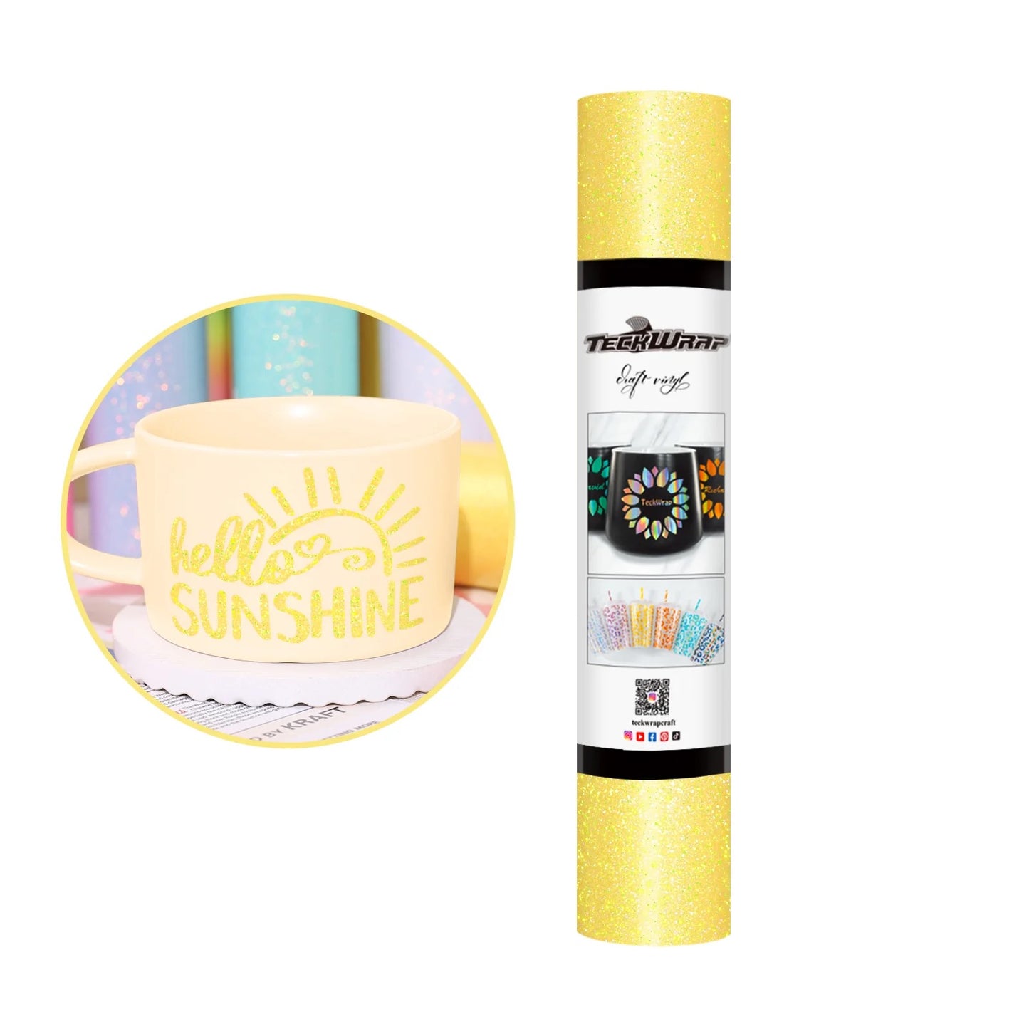 Teckwrap Colorful Shimmer Yellow Adhesive Vinyl - 5ft