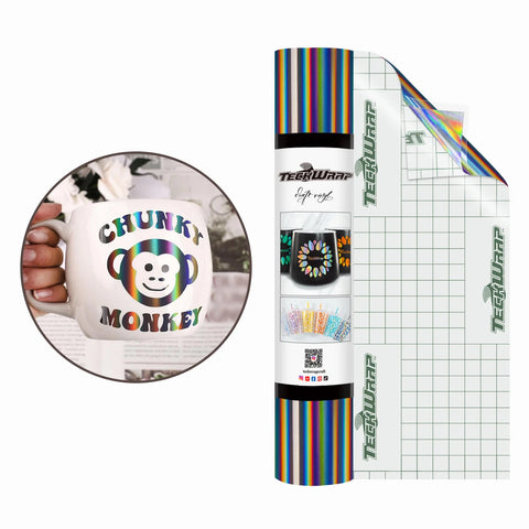 Teckwrap Bubble Free Holographic Dark Grey Glossy Rainbow Adhesive Vinyl