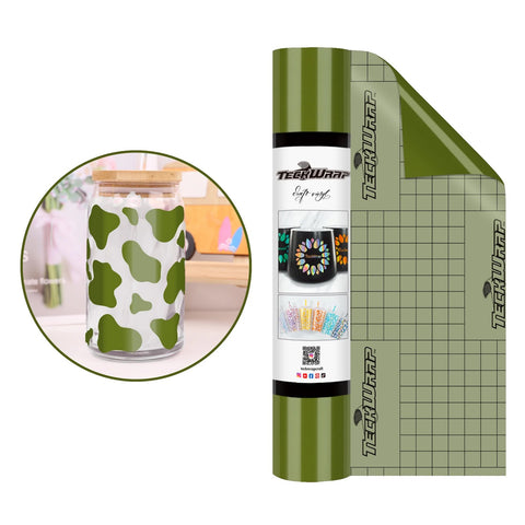 Teckwrap Glossy Olive Green 001 Economical Series Craft Vinyl