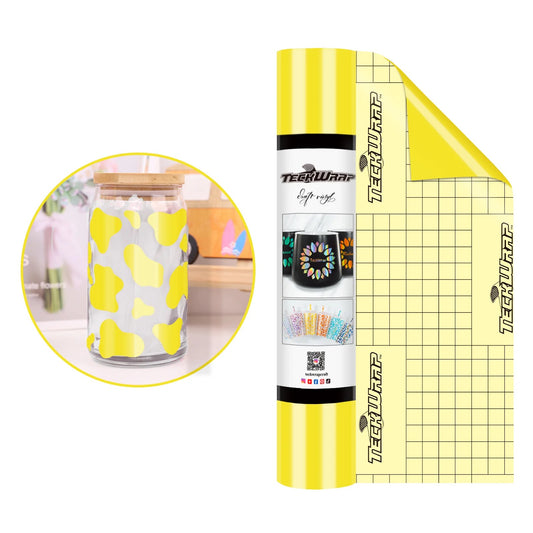 Teckwrap Glossy Yellow 001 Economical Series Craft Vinyl - 5ft