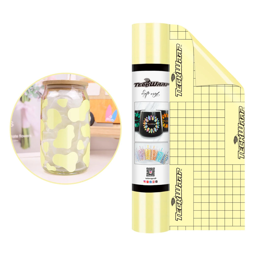 Teckwrap Glossy Pastel Yellow 001 Economical Series Craft Vinyl