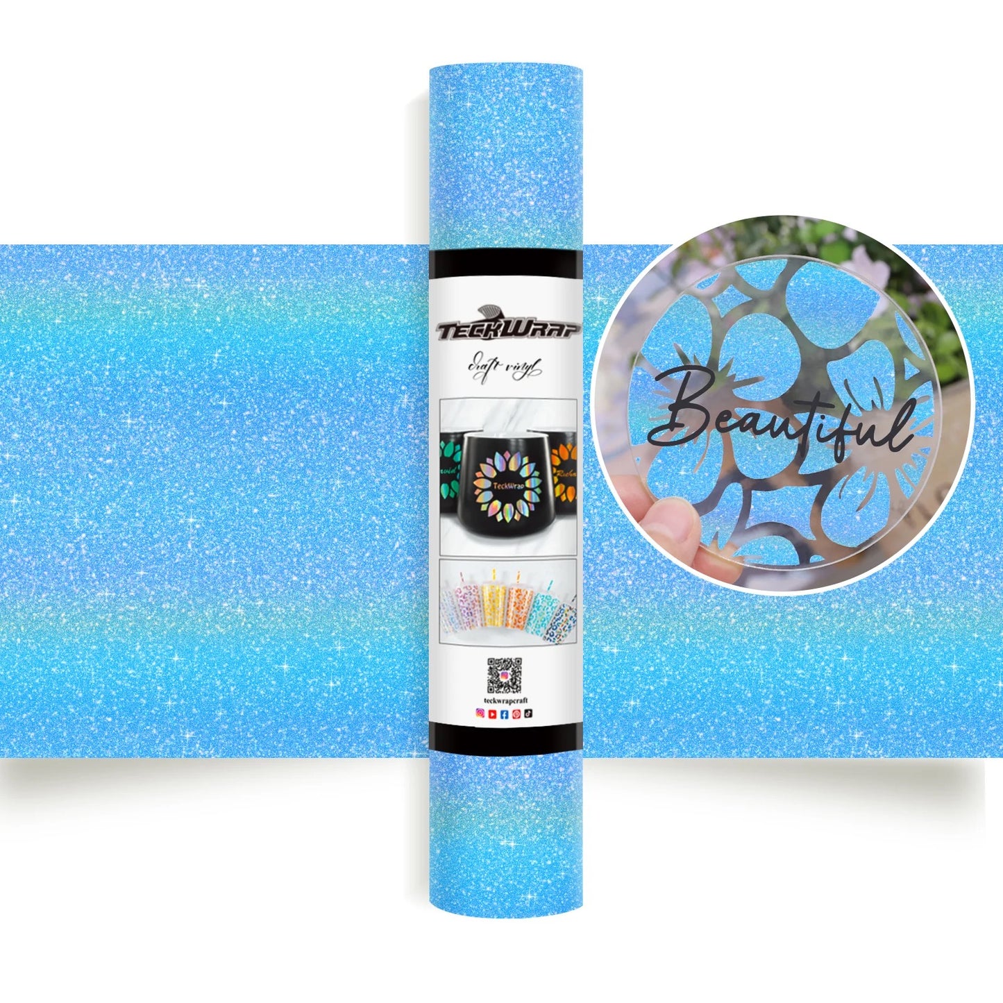 Teckwrap Colourful Sky Glitter Adhesive Vinyl - 5ft