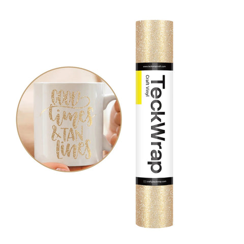 Teckwrap Champagne Gold Burst Glitter Adhesive Vinyl - 5ft