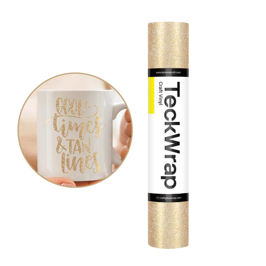 Teckwrap Champagne Gold Burst Glitter Adhesive Vinyl - 5ft