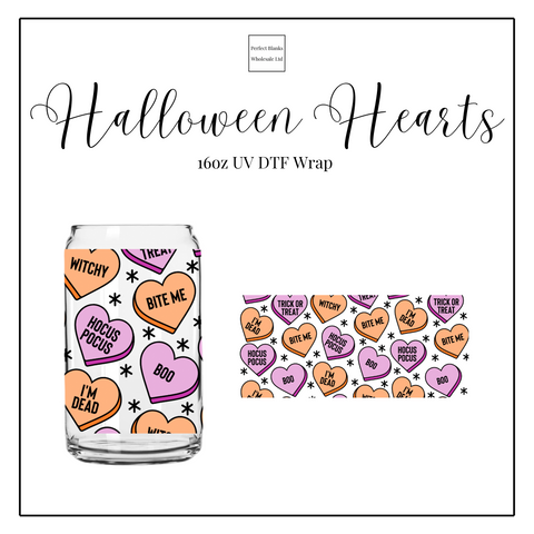 Halloween Hearts 16oz UVDTF