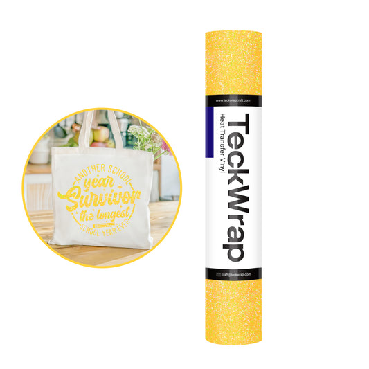 Teckwrap Fancy Glitter Neon Yellow HTV - 5ft