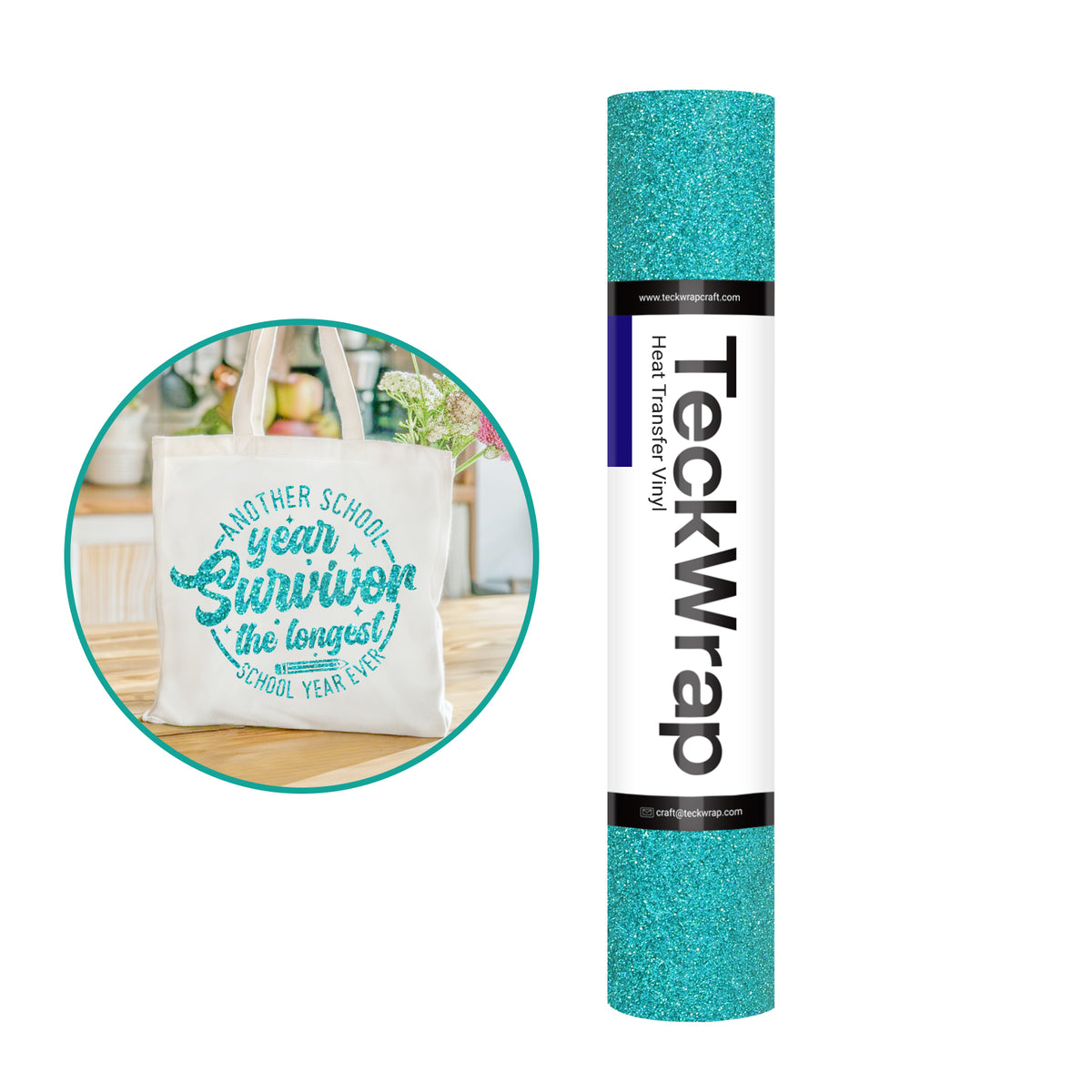 Teckwrap Fancy Glitter Emerald Green HTV - 5ft