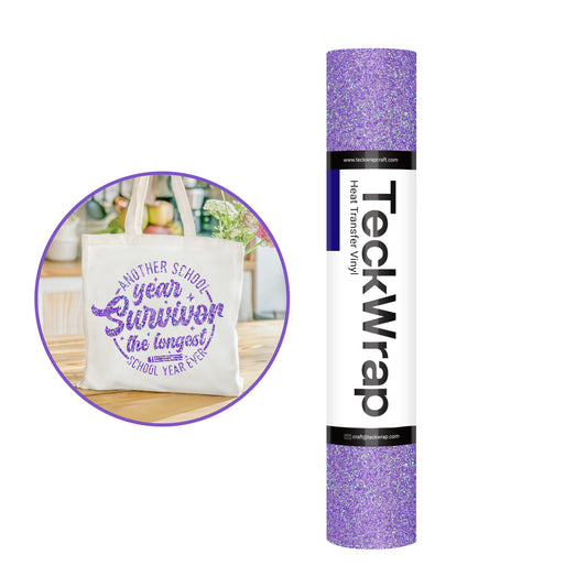Teckwrap Fancy Glitter Lavender HTV - 5ft