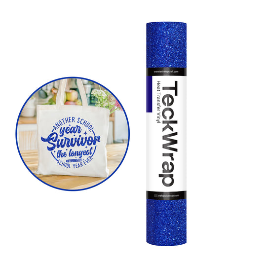 Teckwrap Fancy Glitter Royal Blue HTV - 5ft